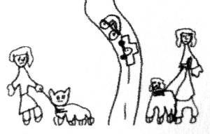 Cani e padroni a passeggio