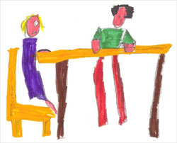 Bambina e papà a pranzo
